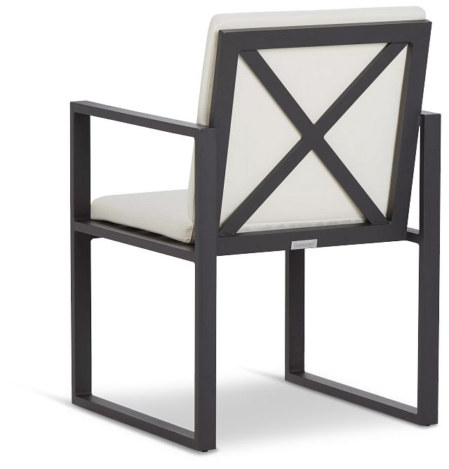 Linear Dark Gray White Aluminum Arm Chair