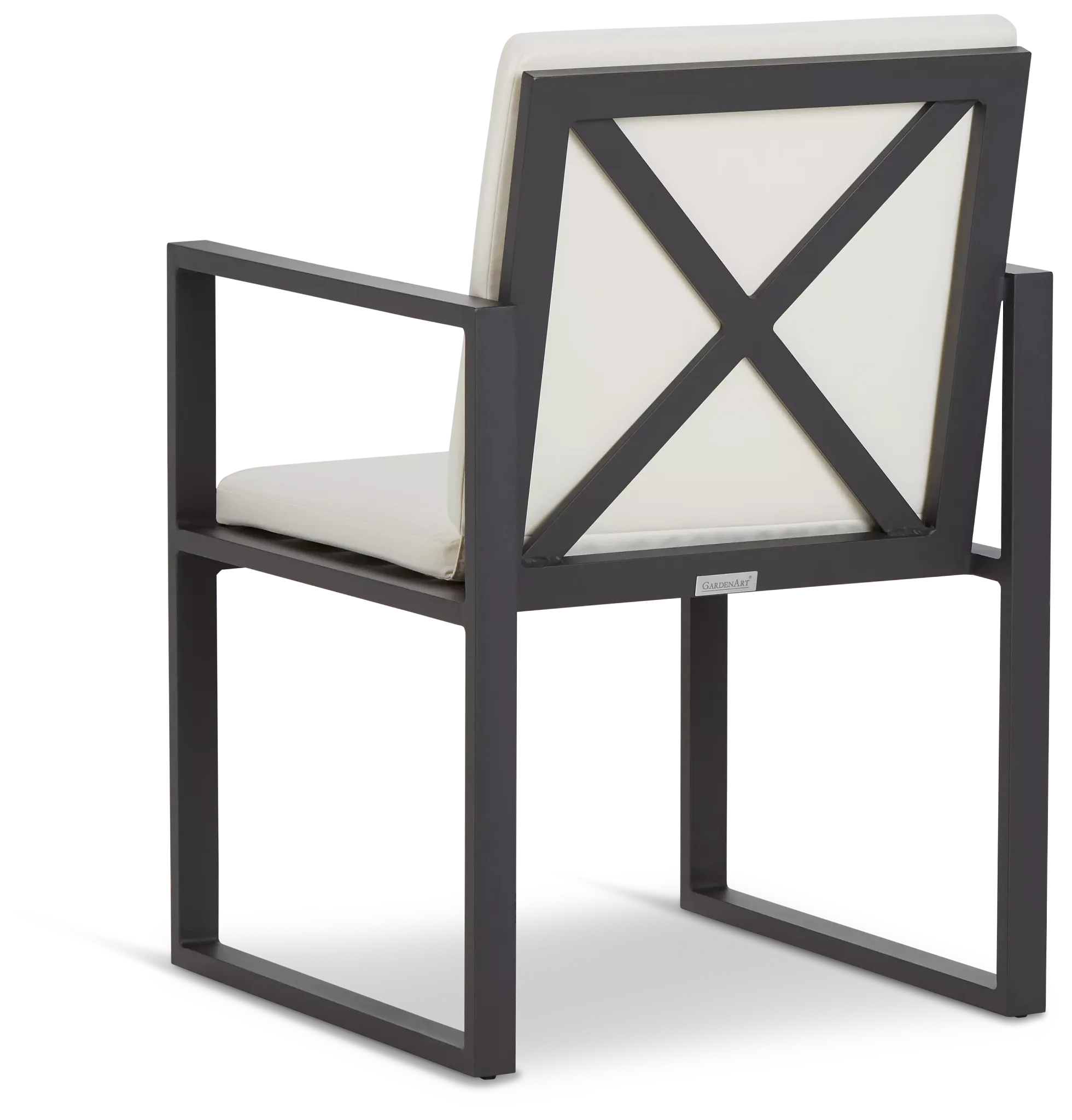 Linear Dark Gray White Aluminum Arm Chair