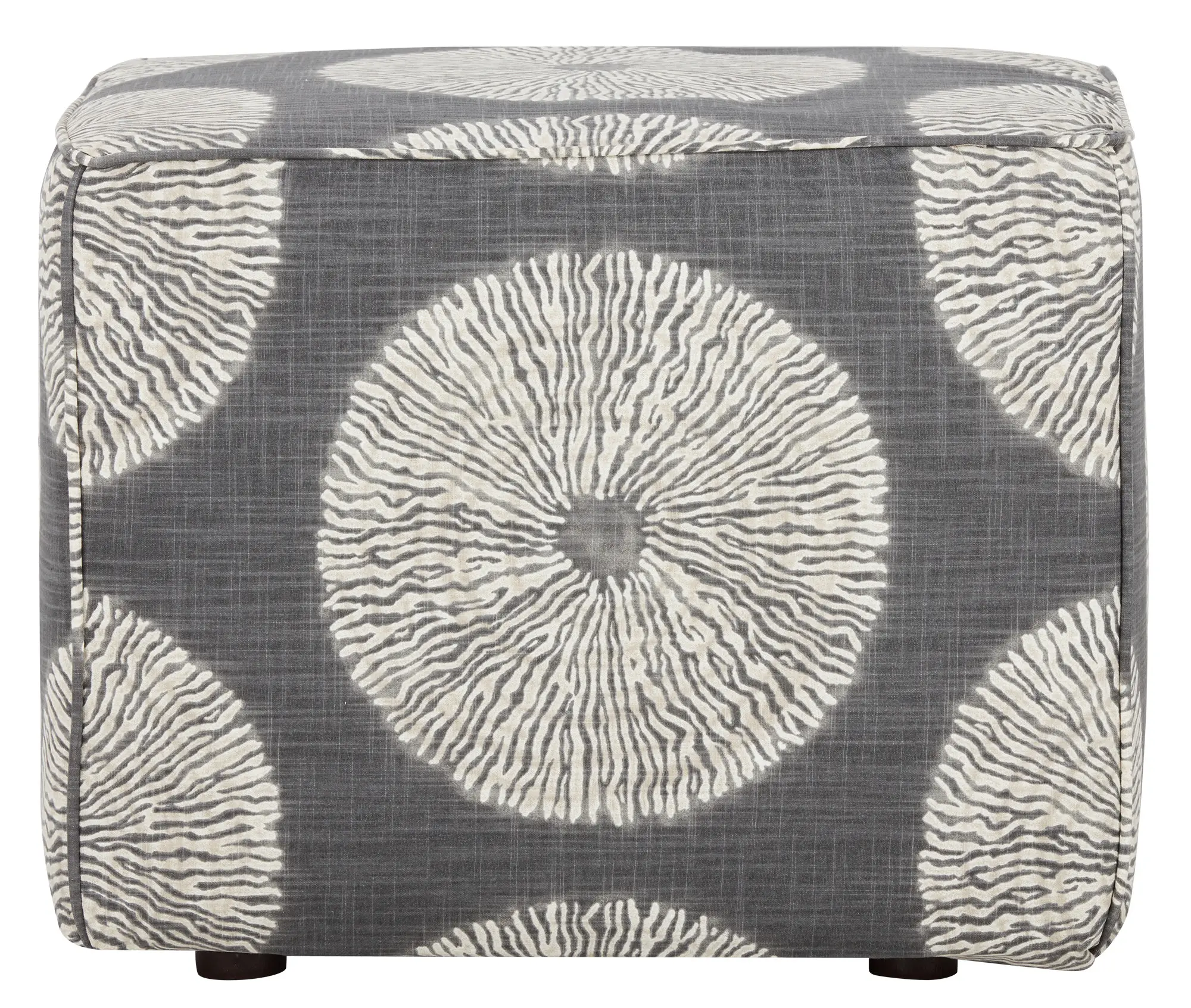 Shibori Gray Fabric Accent Pouf Shibori Gray Fabric Accent Pouf