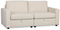 Addie Beige Fabric 2-piece Modular Storage Sofa