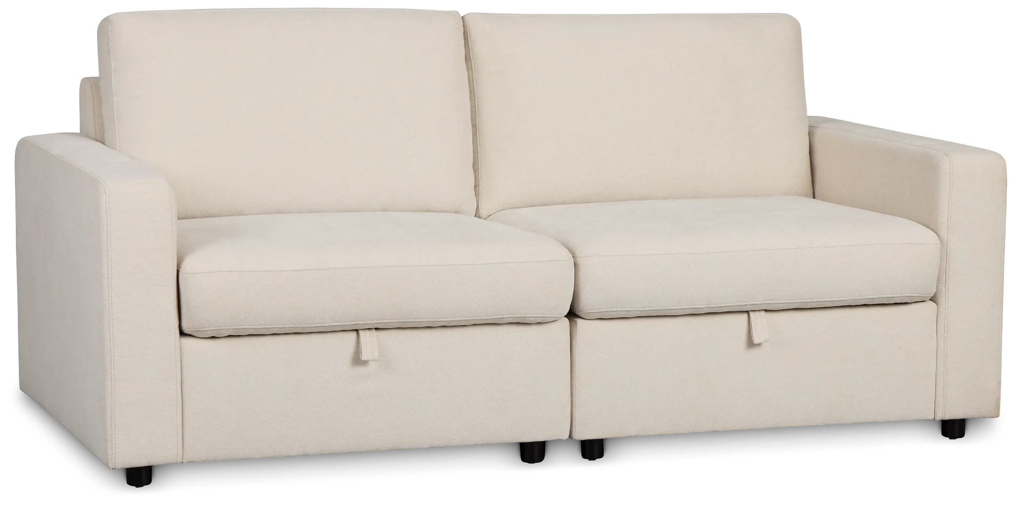 Addie Beige Fabric 2-piece Modular Storage Sofa