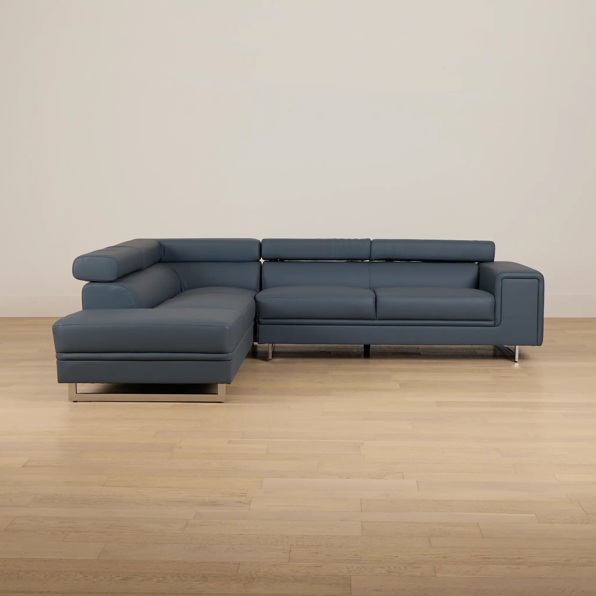 Drew Dark Blue Micro Left Chaise Sectional Drew Dark Blue Micro Left Chaise Sectional