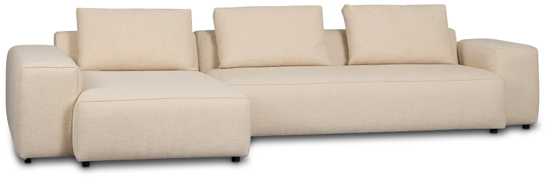Cleo Beige Fabric Left Chaise Sectional