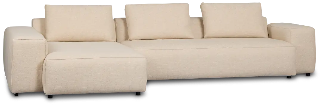 Cleo Beige Fabric Left Chaise Sectional Cleo Beige Fabric Left Chaise Sectional