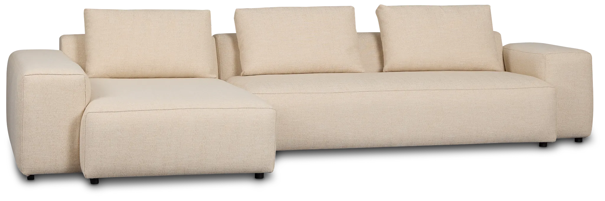 Cleo Beige Fabric Left Chaise Sectional