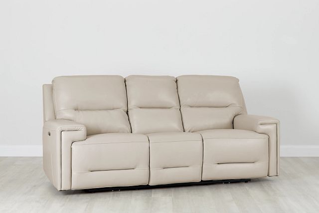 Porto Beige Lthr/vinyl Power Reclining Sofa