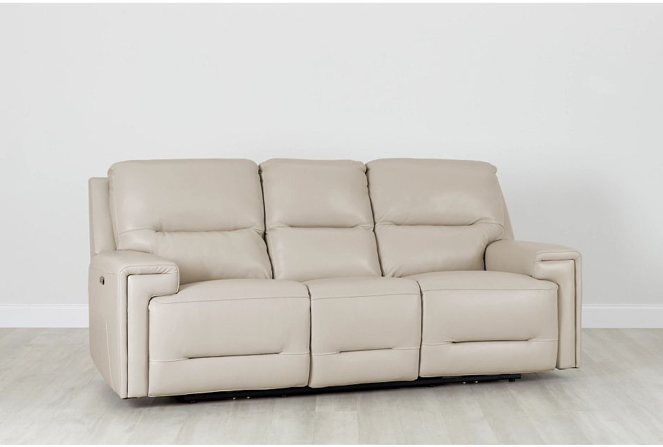 Porto Beige Lthr/vinyl Power Reclining Sofa, bed_Size (0)
