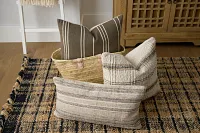 Belgravo Beige Lumbar Accent Pillow