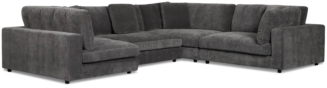Lounge Dark Gray Fabric Medium Left Chaise Sectional