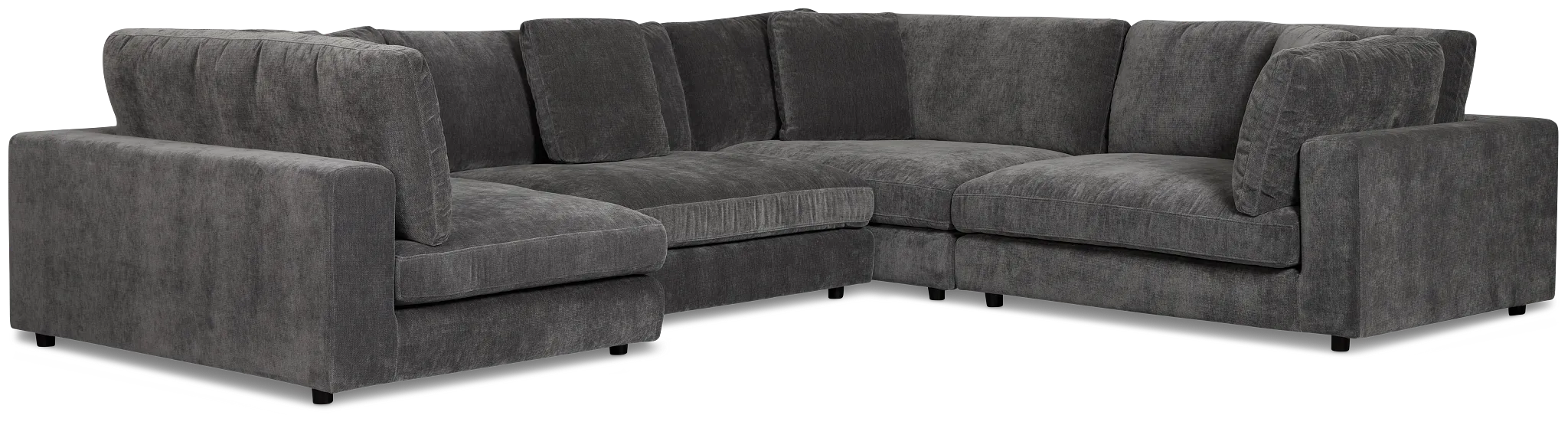 Lounge Dark Gray Fabric Medium Left Chaise Sectional