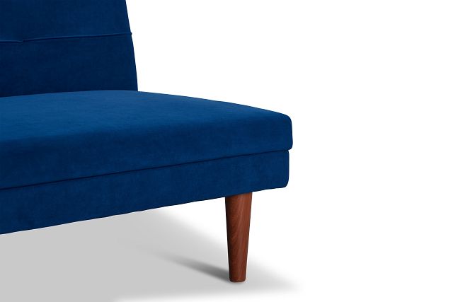 Ellie Dark Blue Velvet Sofa Futon