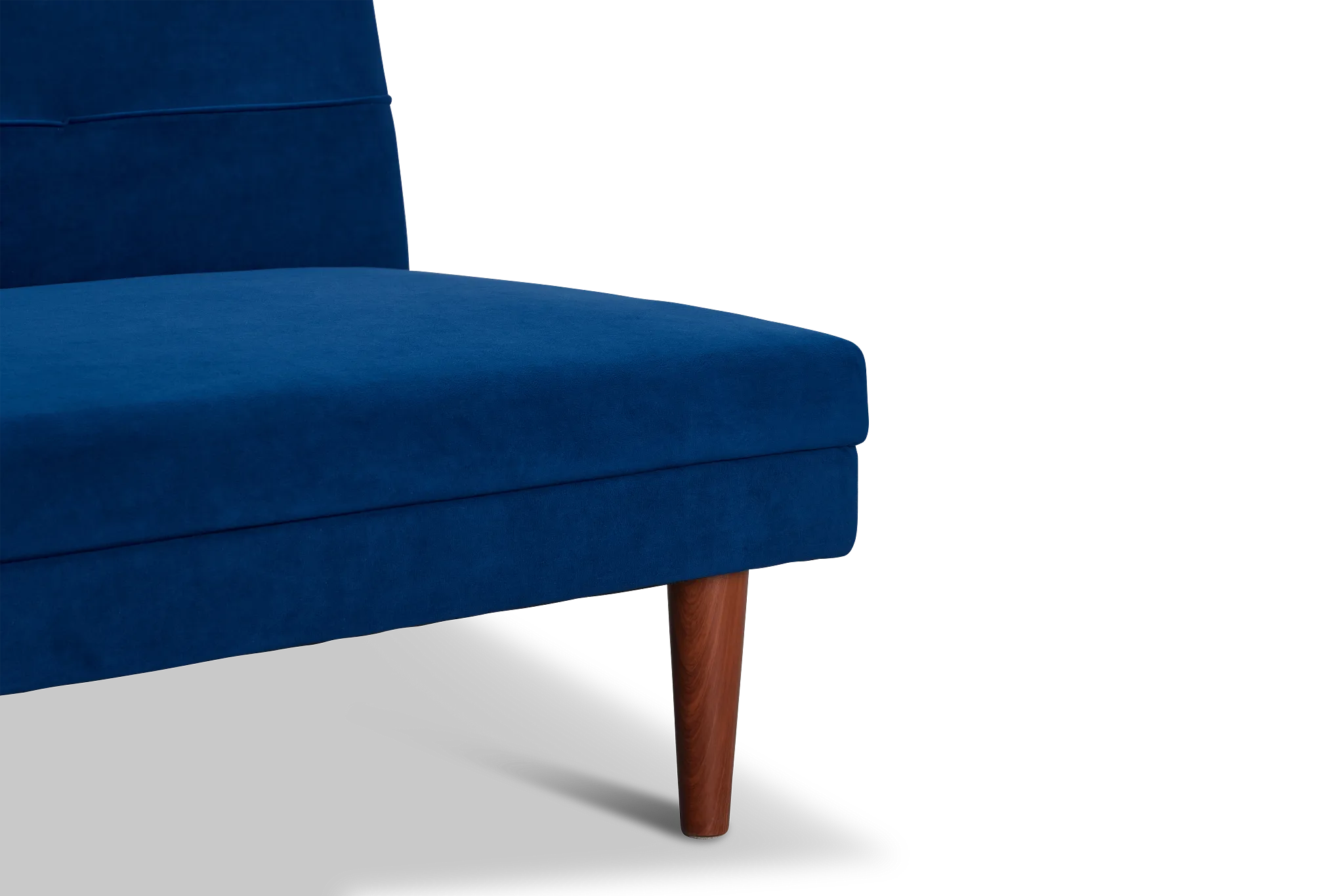 Ellie Dark Blue Velvet Sofa Futon