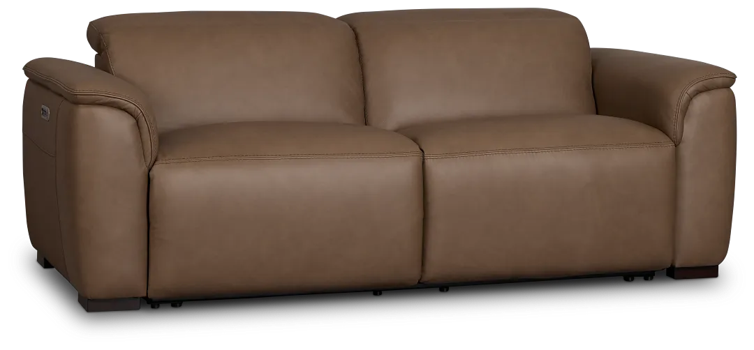 Flexsteel Brodie Dark Brown Lthr/vinyl Power Reclining Sofa