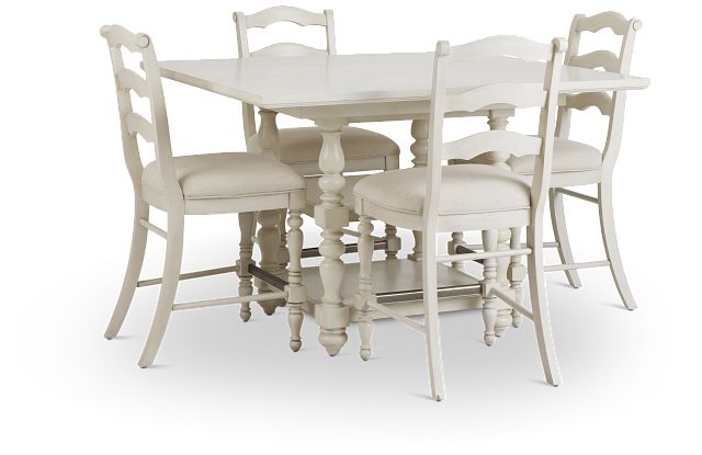 Savannah Ivory High Table & 4 Barstools (4)