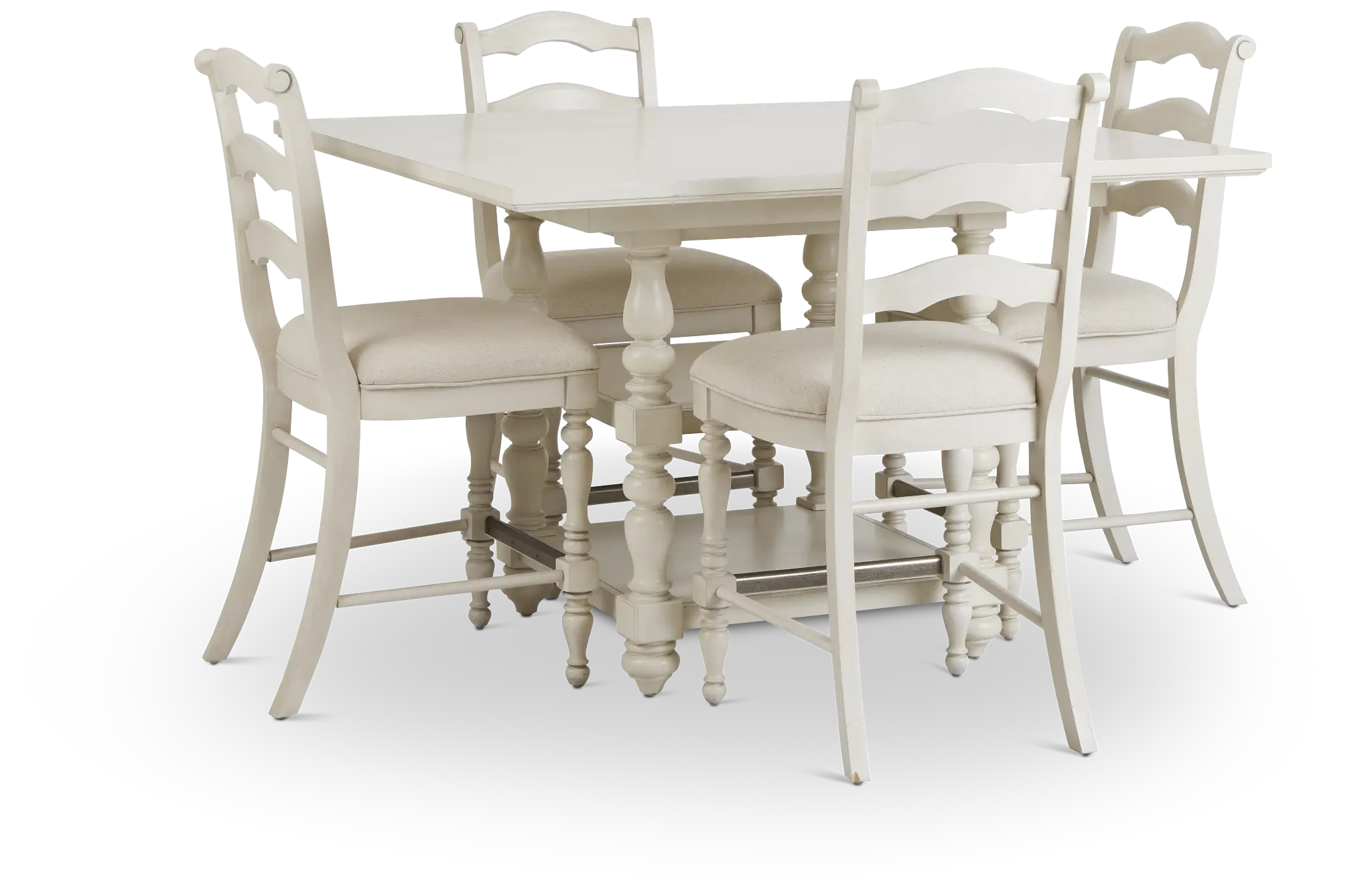 Savannah Ivory High Table & 4 Barstools Savannah Ivory High Table & 4 Barstools