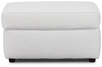 Avalon White Fabric Ottoman
