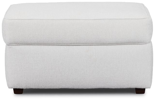 Avalon White Fabric Ottoman