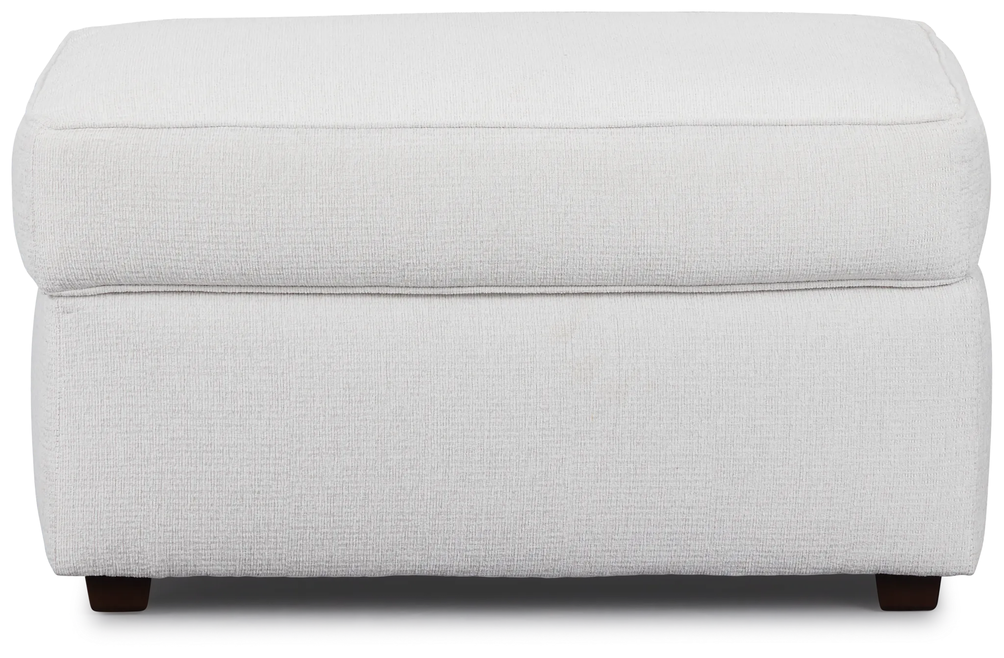Avalon White Fabric Ottoman