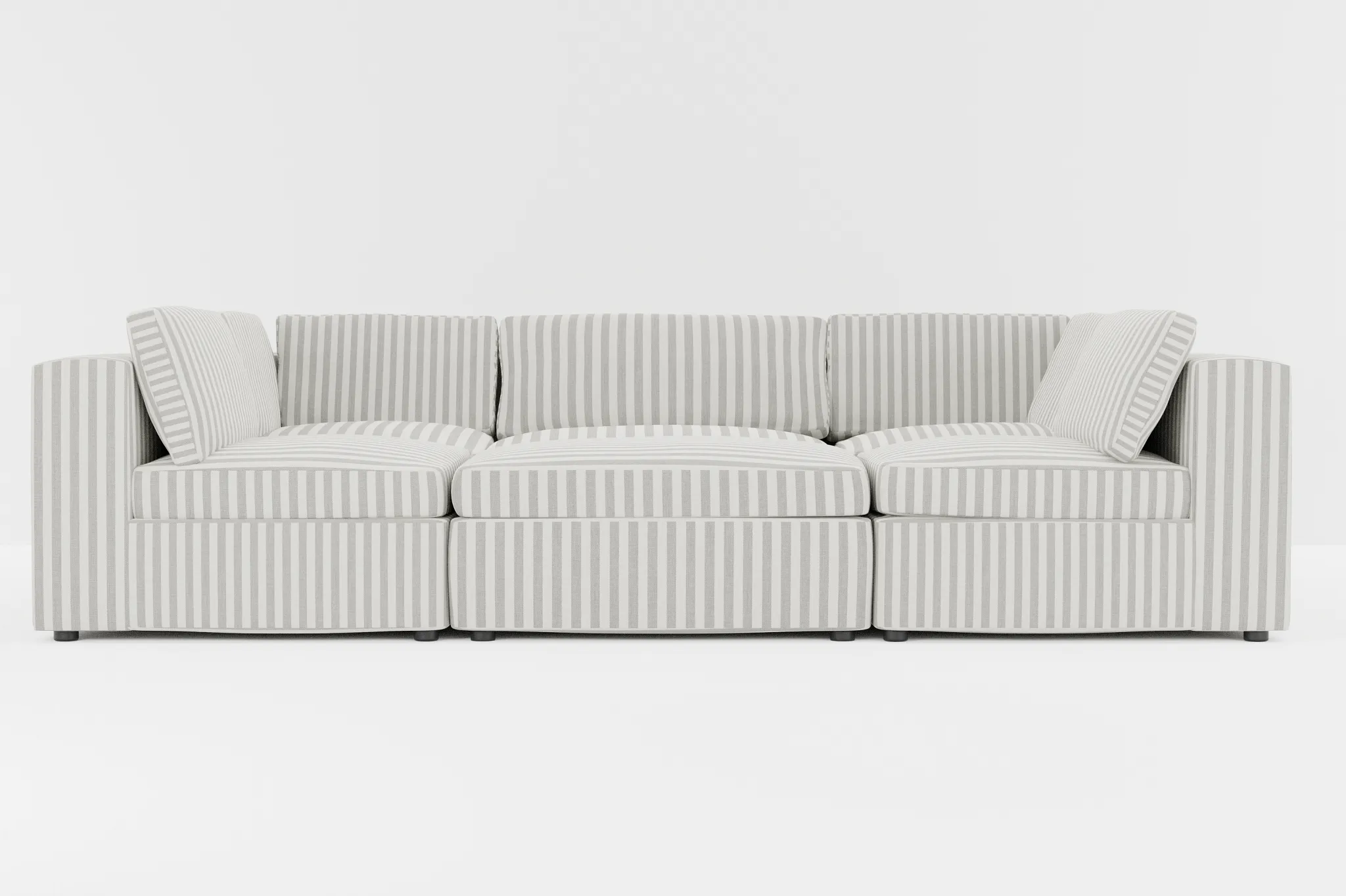 Destin Sea Lane Dark Gray Fabric 6-piece Pit Sectional