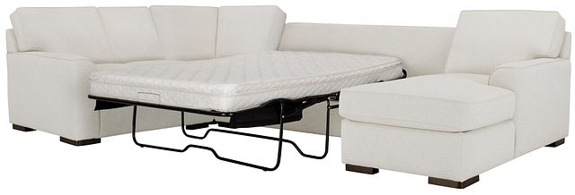 Austin White Fabric Right Chaise Innerspring Sleeper Sectional