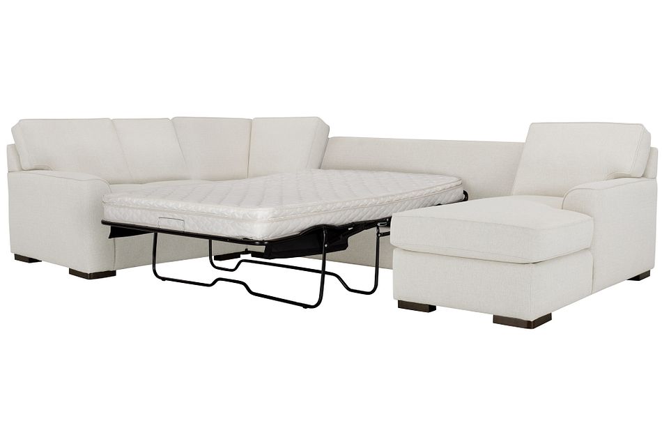 Austin White Fabric Right Chaise Innerspring Sleeper Sectional