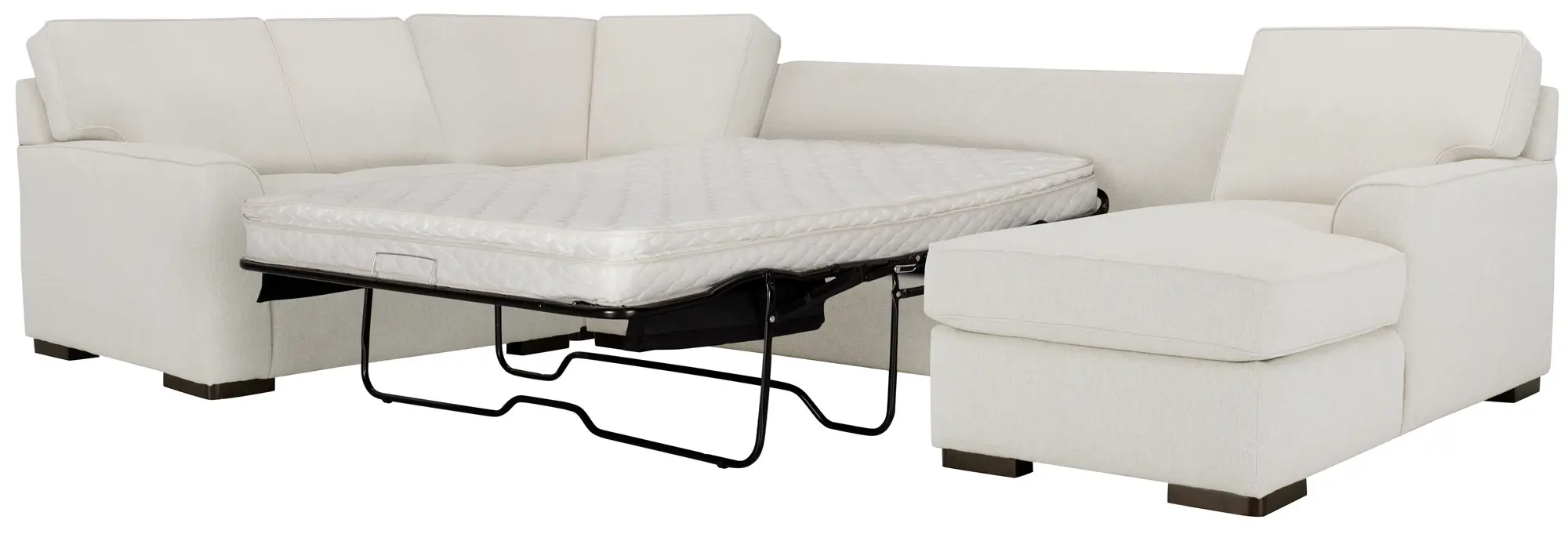 Austin White Fabric Right Chaise Innerspring Sleeper Sectional Austin White Fabric Right Chaise Innerspring Sleeper Sectional