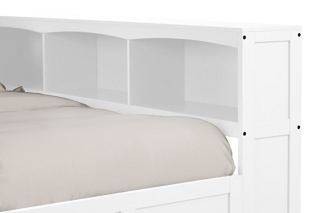 Charleston White Corner Bookcase Bed