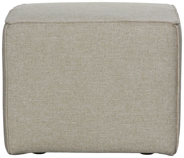 Harper Khaki Fabric Accent Pouf