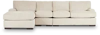 Alpha Beige Fabric Small Left Chaise Sectional