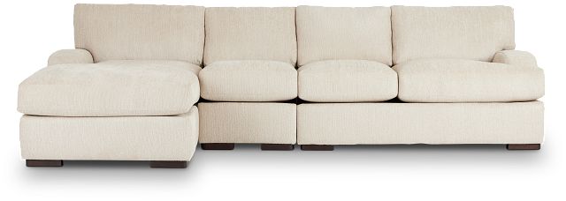 Alpha Beige Fabric Small Left Chaise Sectional