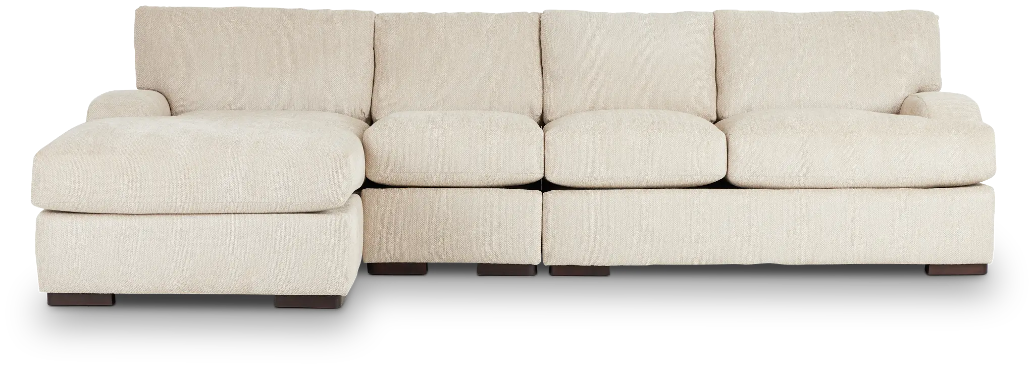 Alpha Beige Fabric Small Left Chaise Sectional Alpha Beige Fabric Small Left Chaise Sectional