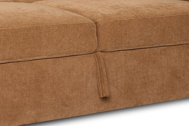 Addie Brown Fabric Double Chaise Sleeper Storage Sectional