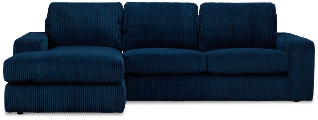 Charlie Dark Blue Fabric Left Chaise Sectional