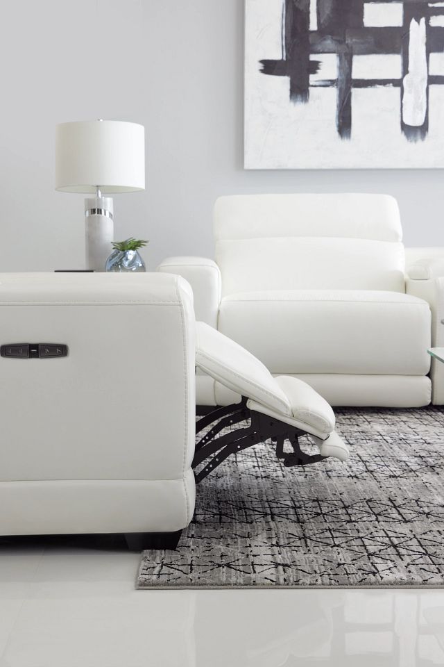 Lombardy White Micro Power Recliner