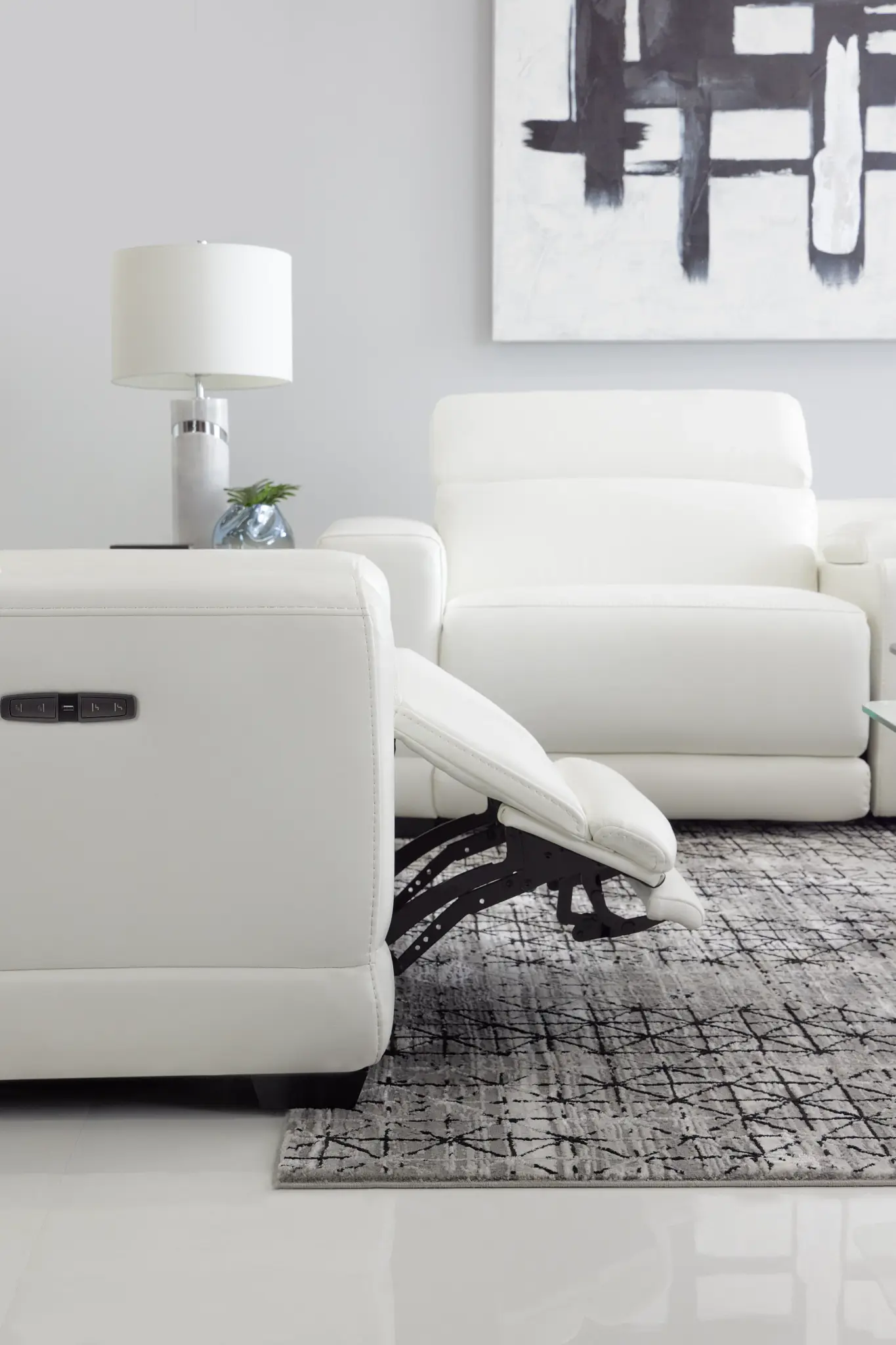 Lombardy White Micro Power Recliner Lombardy White Micro Power Recliner