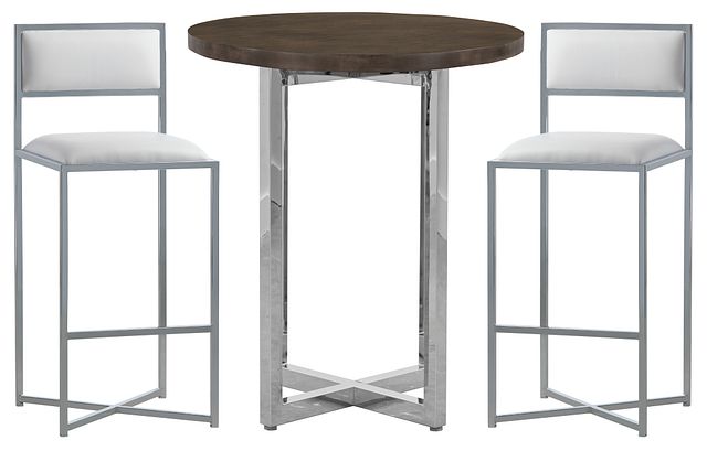 Amalfi White Wood Pub Table & 2 Metal Barstools (0)