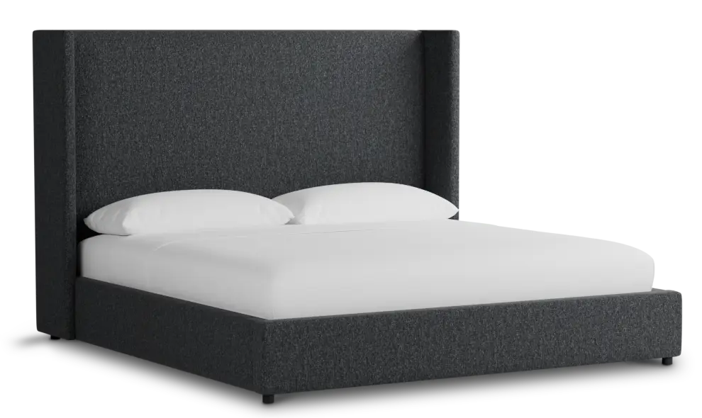Captiva Delray Dark Gray 60" Upholstered Shelter Bed Captiva Delray Dark Gray 60" Upholstered Shelter Bed