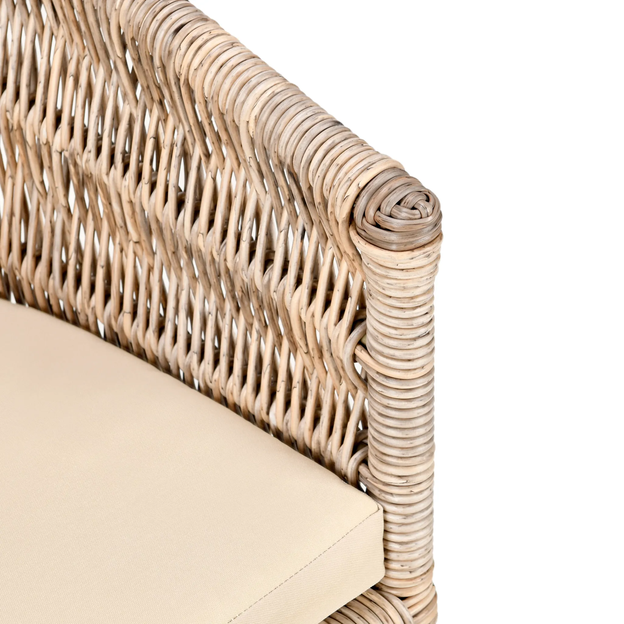 Trees Light Tone Woven Cushioned Arm Chair