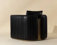 Abbey Black Lthr/vinyl Accent Chair