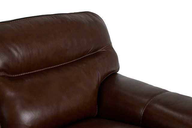 Alexander Medium Brown Leather Loveseat (5)