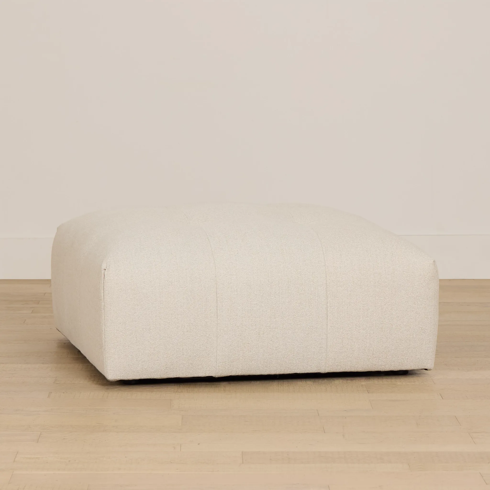 Remi Light Beige Fabric Ottoman