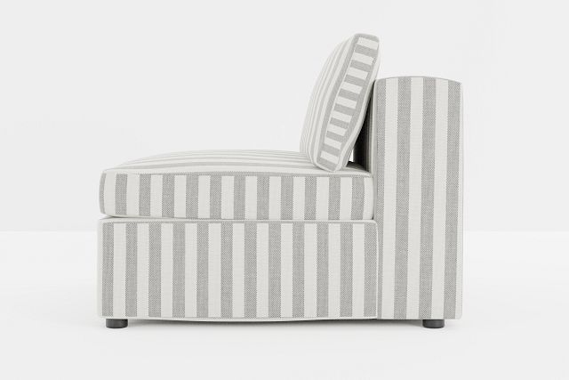 Destin Sea Lane Dark Gray Fabric Armless Chair