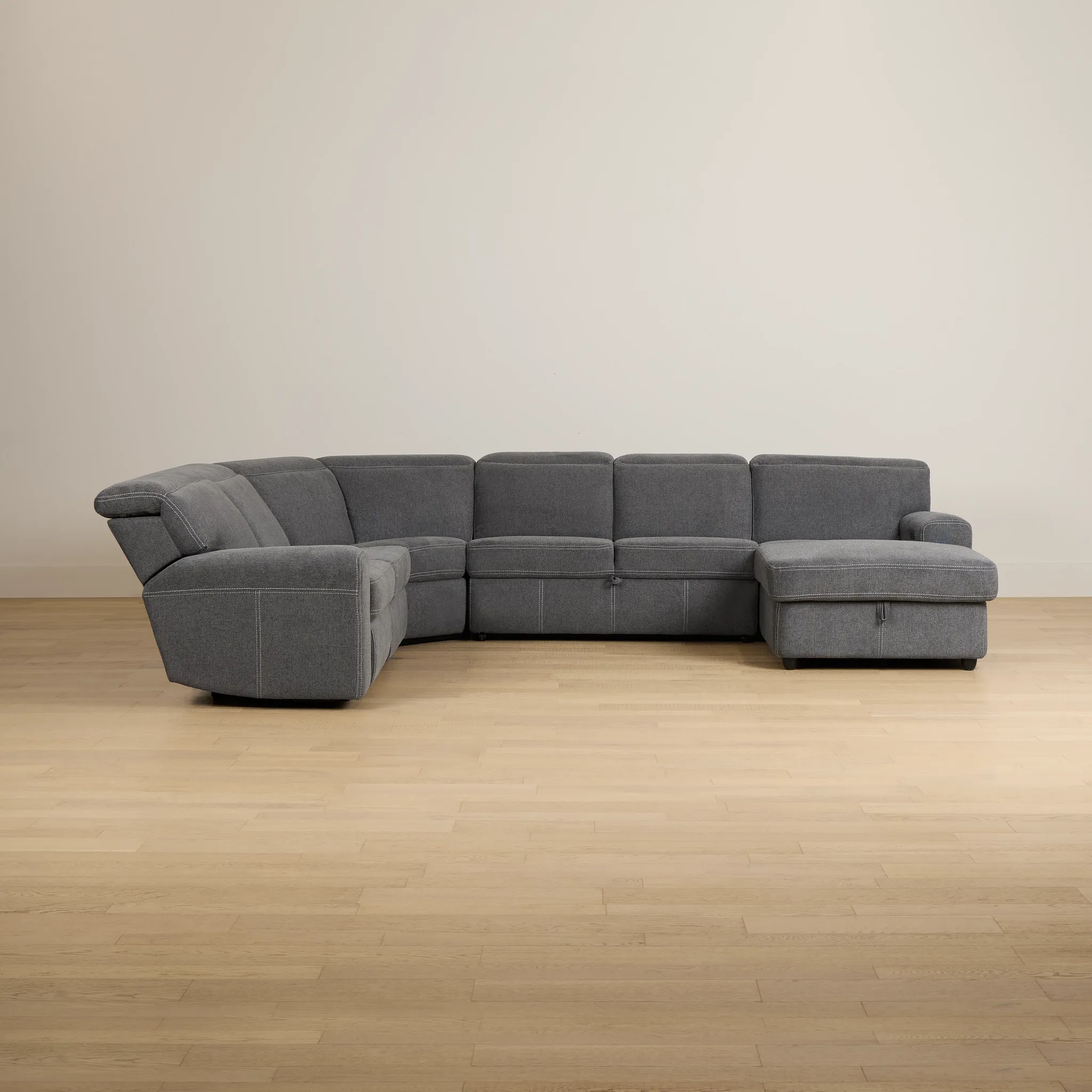 Callum Dark Gray Storage Small Right Dual Power Chaise Sleeper Sectional