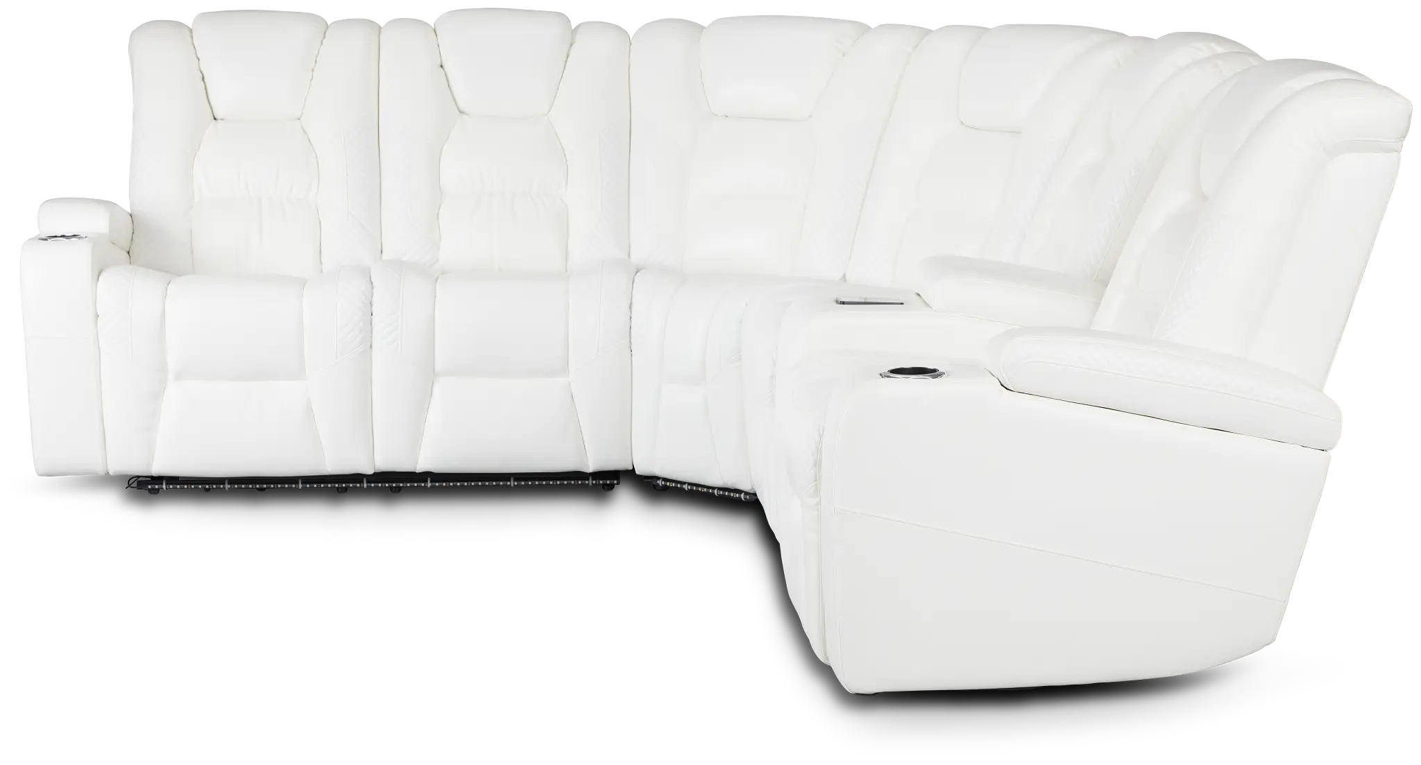 Troy White Micro Right Console Love Reclining Sectional Troy White Micro Right Console Love Reclining Sectional