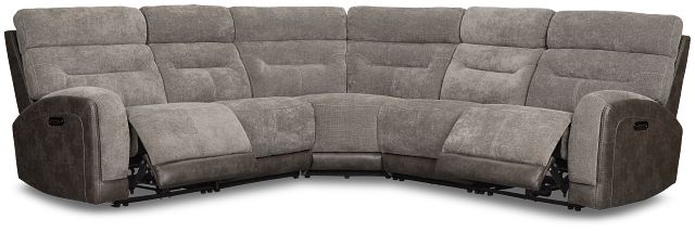 Travis Gray Fabric Small Two-arm Power Reclining Sectional