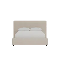 Grayton Linen Beige 44" Upholstered Platform Bed