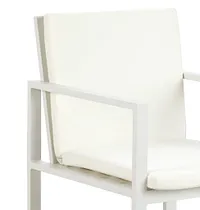 Linear White Aluminum Arm Chair