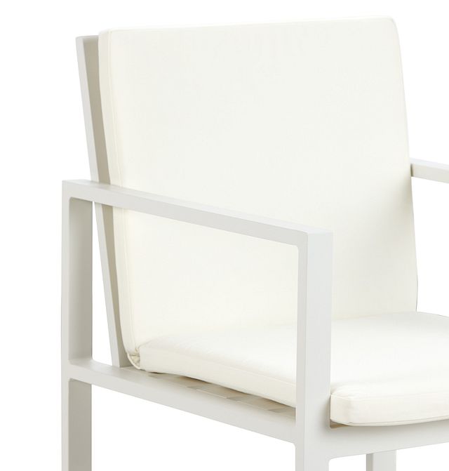 Linear White Aluminum Arm Chair