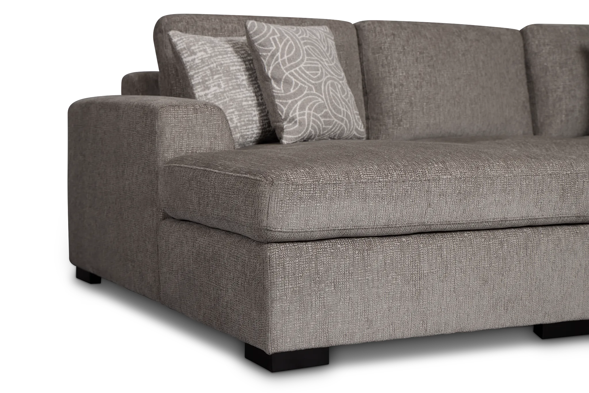 Blakely Gray Fabric Left Chaise Storage Sectional