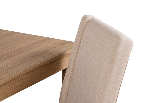 Delray Light Tone Rect Table & 4 Upholstered Chairs